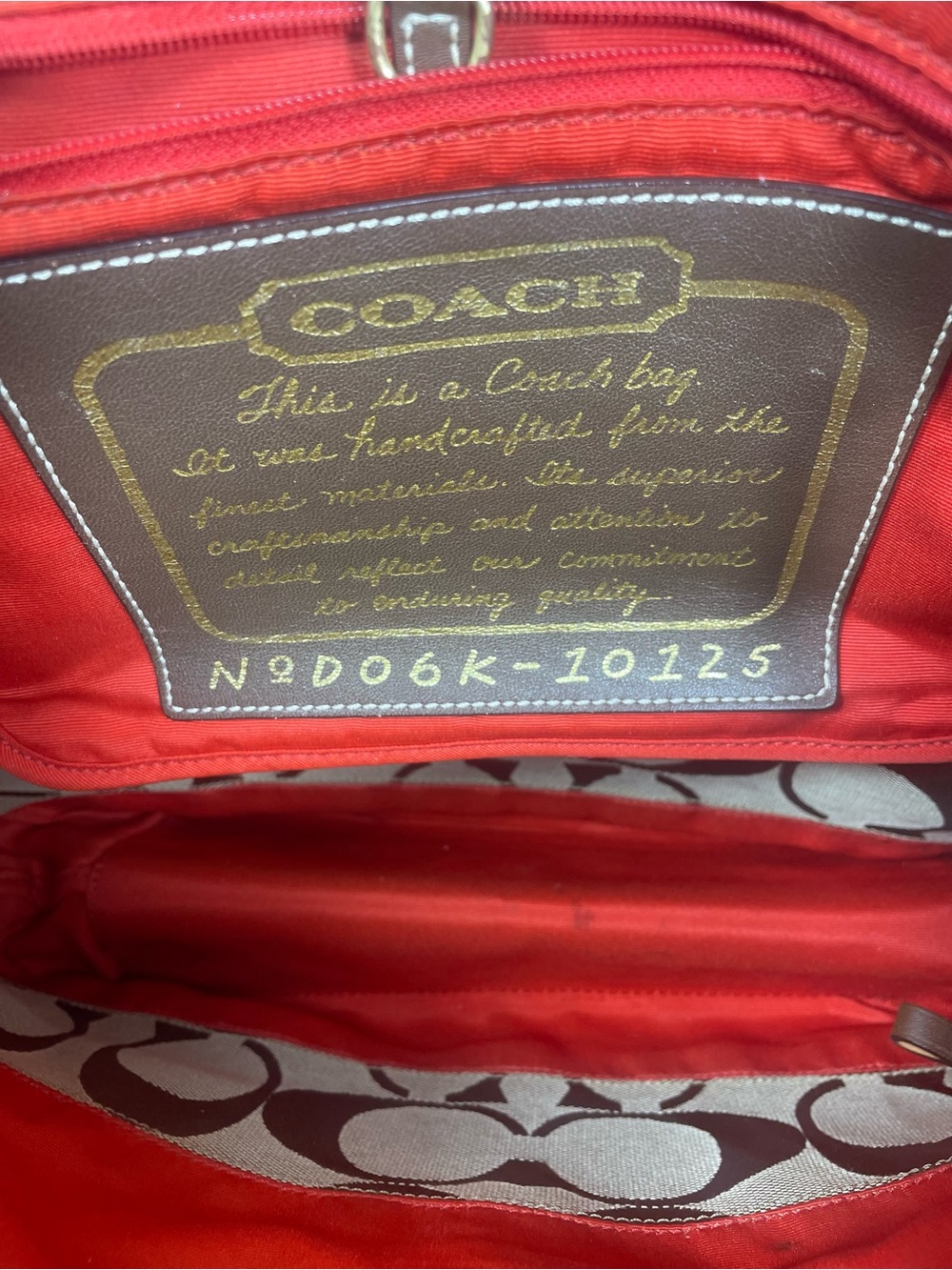 Coach Vintage 2006 with COA Signature Canvas Tote with Red Accent - Picture 10 of 10